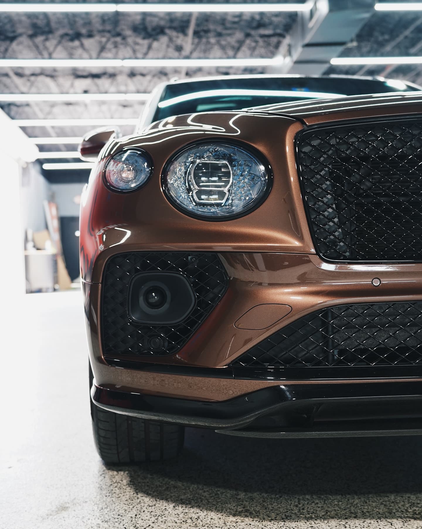 Bronze Bentley Bentayga front grille detail